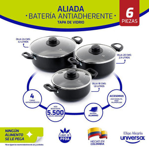 Batería 6pzs Aliada Universal
